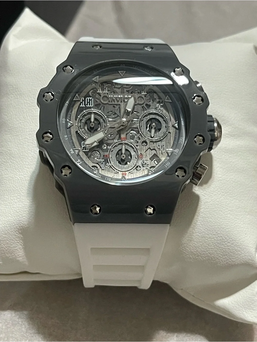 Invicta Racing Apexium Unisex Watch - 41mm, Grey & White (69618) new